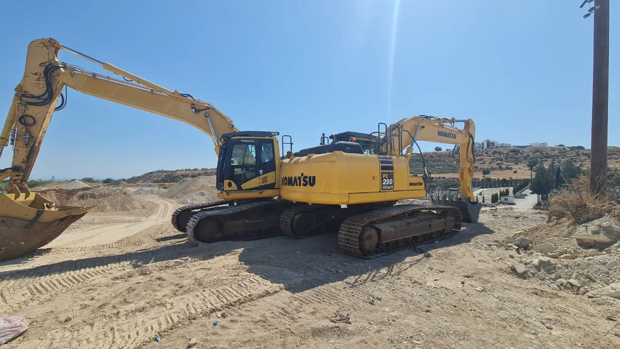 Construction machinery at work