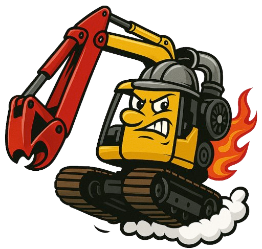 Demolition Brothers excavator mascot